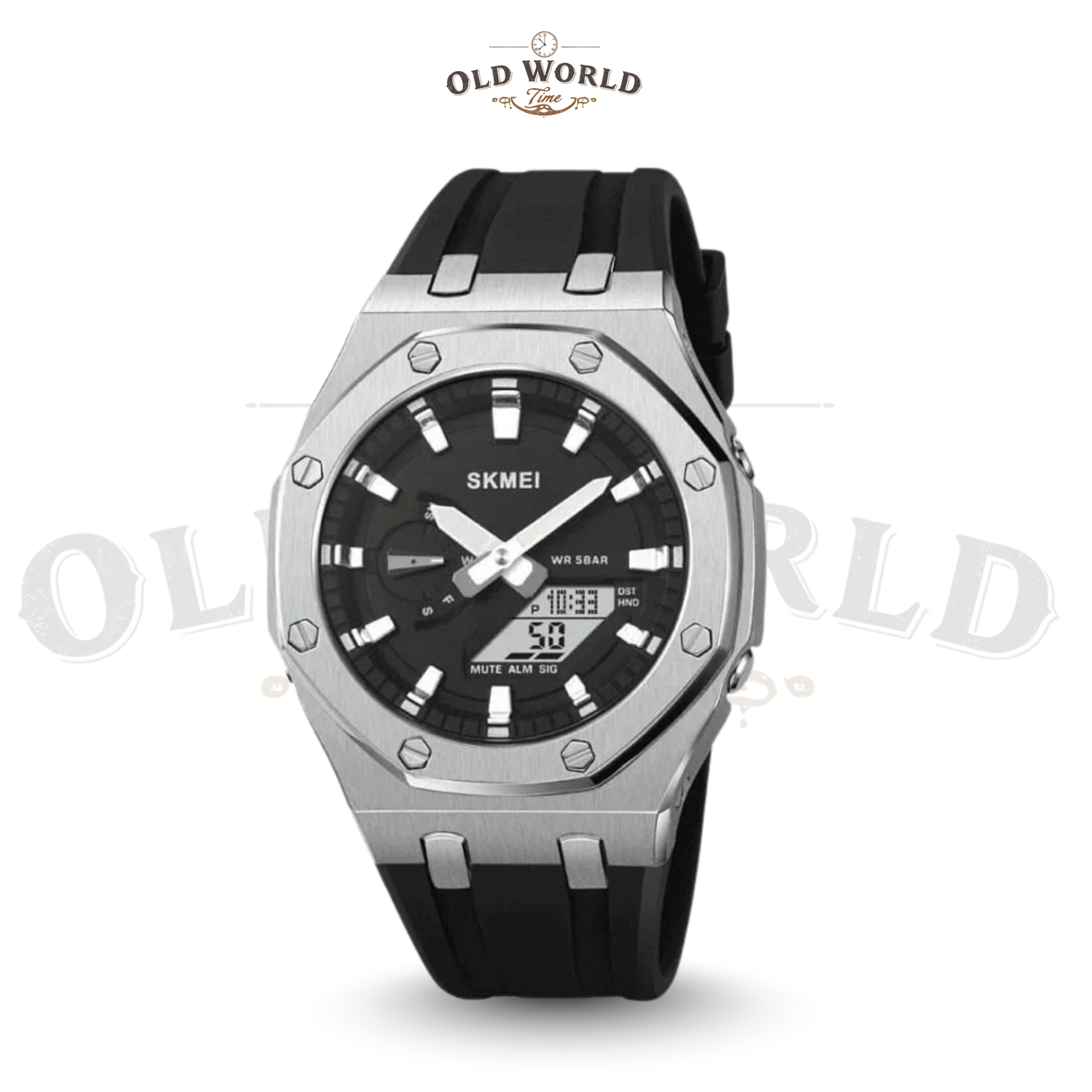 Silver Sk-mei 1816 Dual-Display Quartz