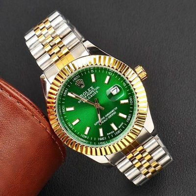 Rlx Two-Tone Green&Gold-Datejust