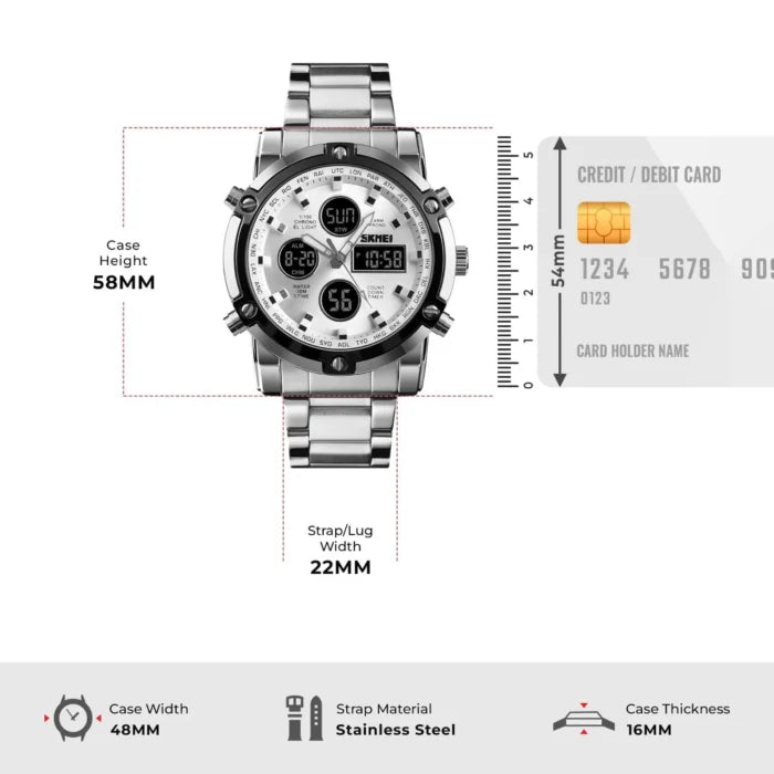 White Sk-mei 1389 Analog & Digital