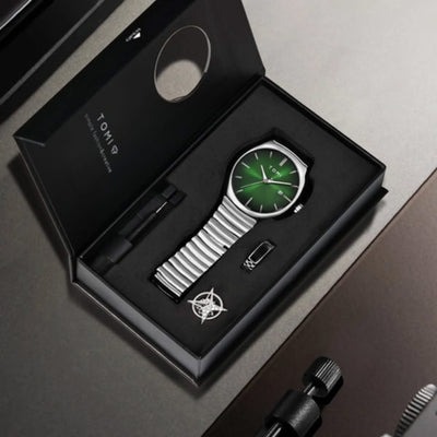 To-mi T-307 Quartz Silver&Green